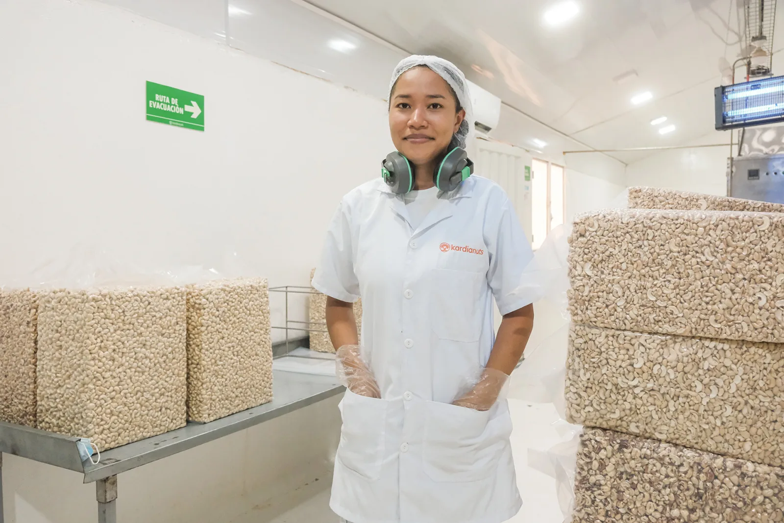 Women working at the cashew processing plant